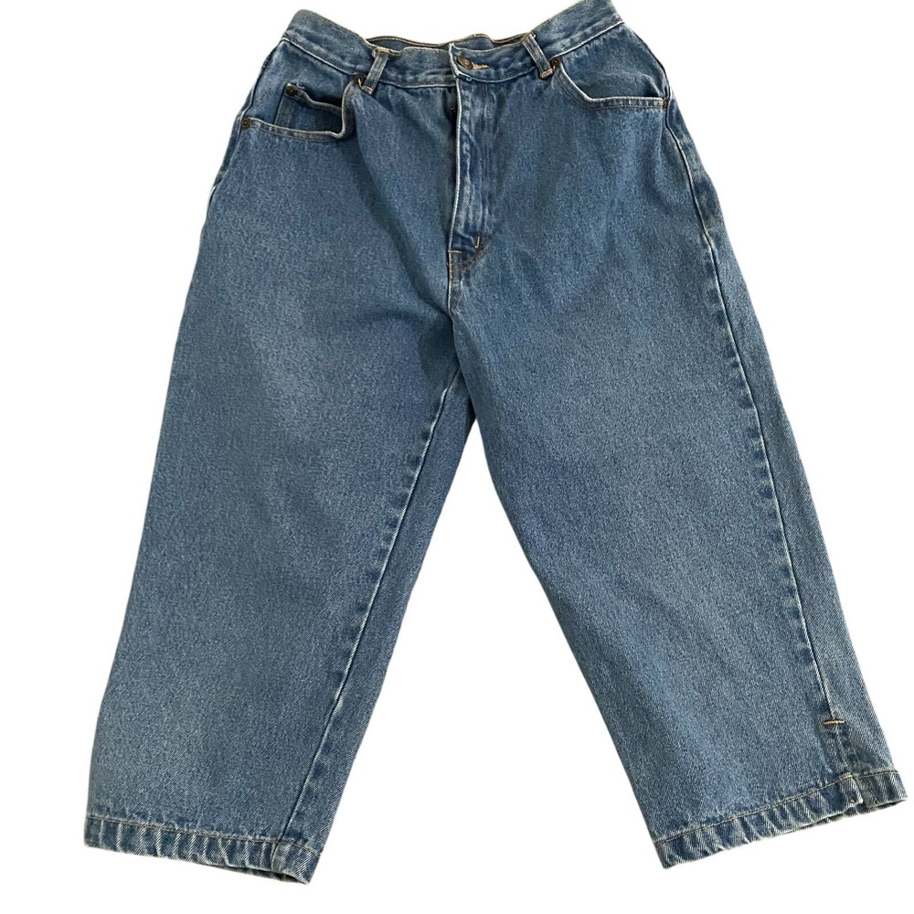 VTG Forenza Denim Longline denim Jorts 80s 90s High Rise Mom Size 8 Capris